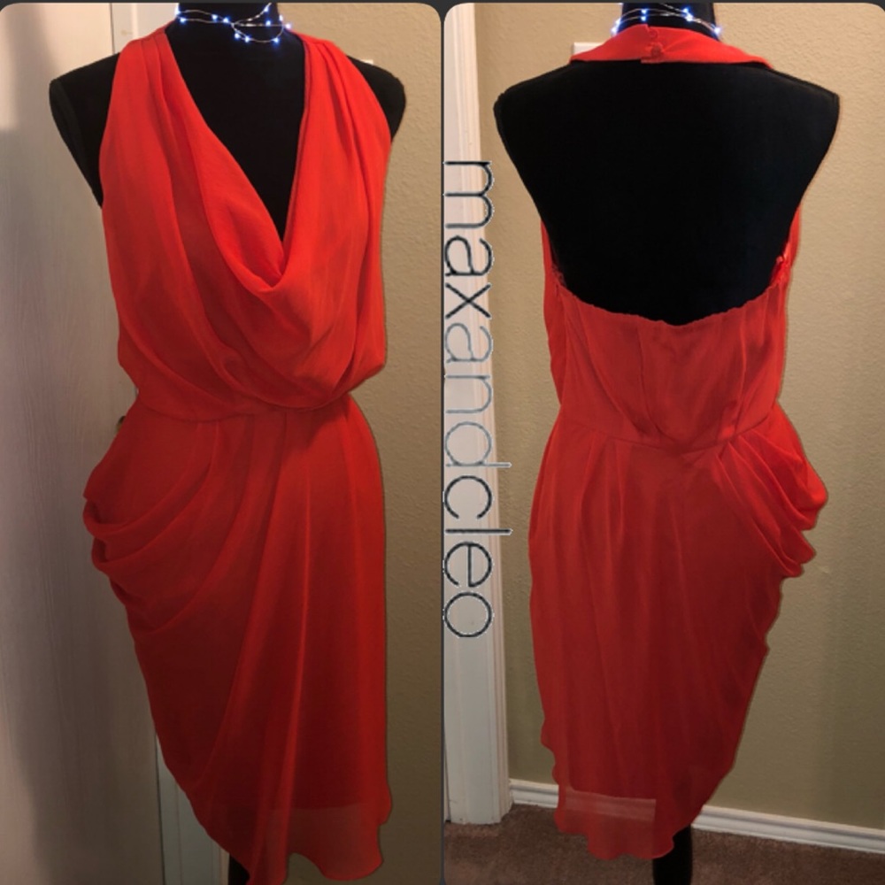 ๐๐MAX & CLEO Cami Halter Chiffon Dress Sz 8 - Picture 3 of 8